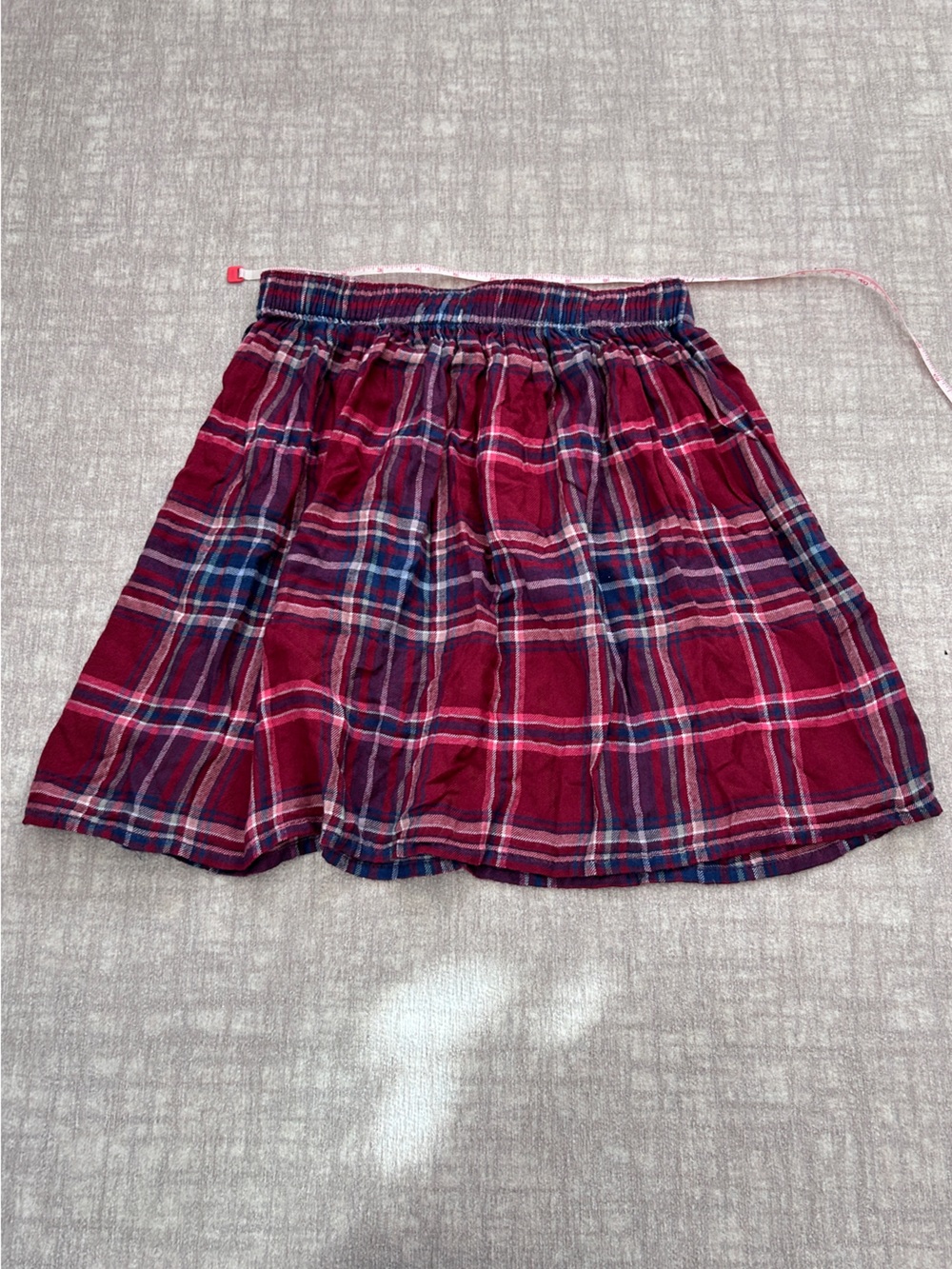 Vintage Y2K Abercrombie & Fitch 2000s Red Plaid Full Skirt